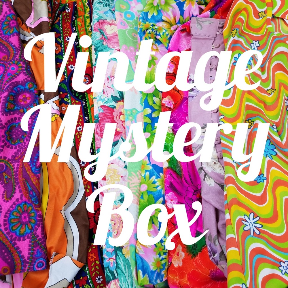 Vintage Clothing Mystery Box 20's-90's Tops Pants Dresses Skirts Jumpsuits - Picture 1 of 5